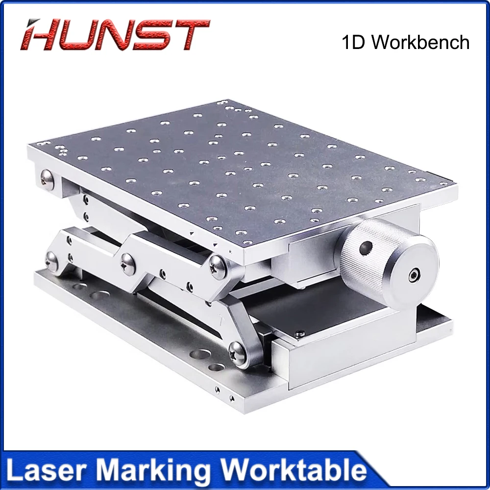 HUNST Desktop Portable Table 1D Mobile Table 210x150x85mm for Manual Lifting Platform for Laser Marking Machine