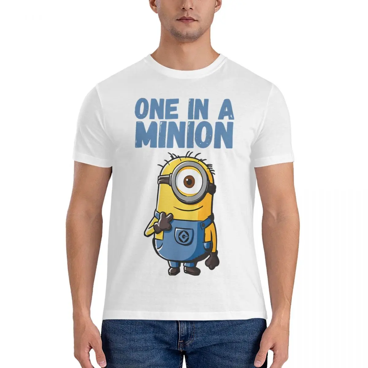 Despicable Me Drawing T Shirts Men's Cotton Unique T-Shirt Crew Neck Minions Tees Short Sleeve Clothing Gift Idea