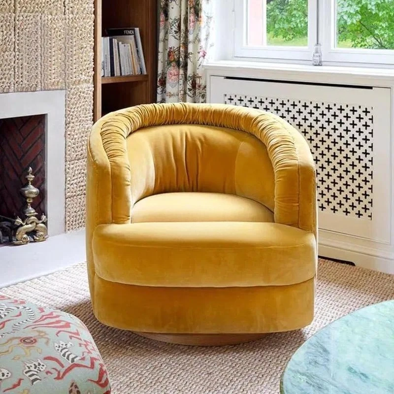 Modern Revolving Armchair Upholstered Leisure Chair for Home Hotel Bedroom Living Room Office General Furniture