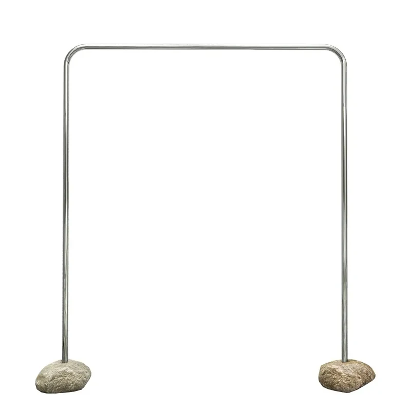 custom.Dy Boutique Modern silver Stainless Steel Freestanding Rust-Proof Clothing Display Rack，With hanger