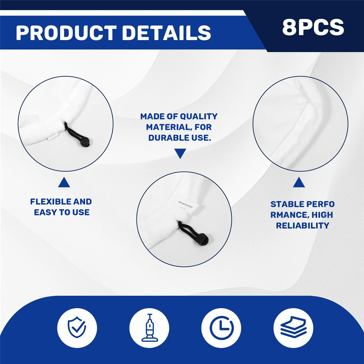 스팀 청소기 바닥 걸레 기선 청소기 트리플 코너 교체를위한 새로운 8Pcs 극세사 천 청소 패드