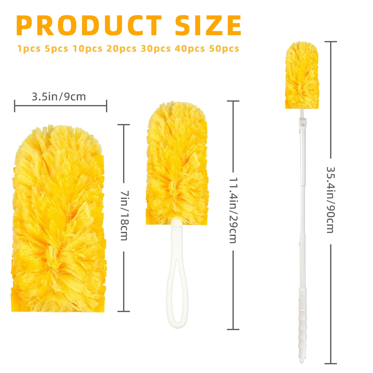 JINYUDOME Double-Sided Electrostatic Feather Duster for Cleaning Dust And Spider Webs Disposable Roof And Desktop Cleaning Tool