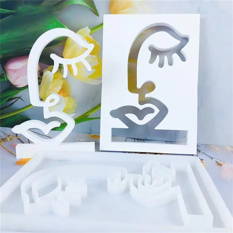 Silhouette Silicone Mold For Epoxy Resin Gypsum Plaster Cement Mould DIY Face Horse Head Ornament Home Decor Crafts Casting Mold