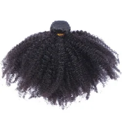 Brazilian Hair Weave Bundles Afro Kinky Curly Human Hair Bundles Extension Natural/Jet Black Remy 1/3/4 Pc Hair Bundles 8-30 In