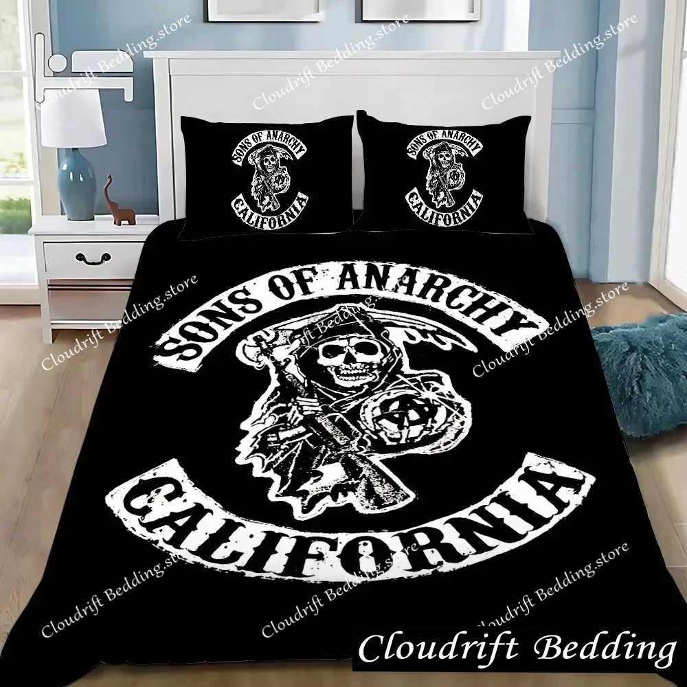 

Комплект постельного белья «Sons of Anarchy» в стиле ретро: пододеяльник, наволочки, аниме-дизайн. Подарок для взрослых, девочек и мальчиков, для декора спальни. Размеры: односпальный, двуспальный, королевский.