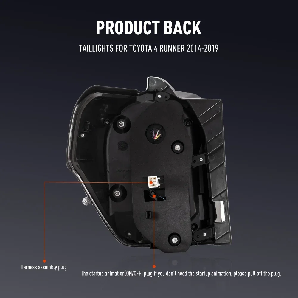 Par de luces traseras LED para Toyota 4 Runner 14-19 DRL señal de giro de freno inverso conjunto de luz trasera de coche Plug And Play
