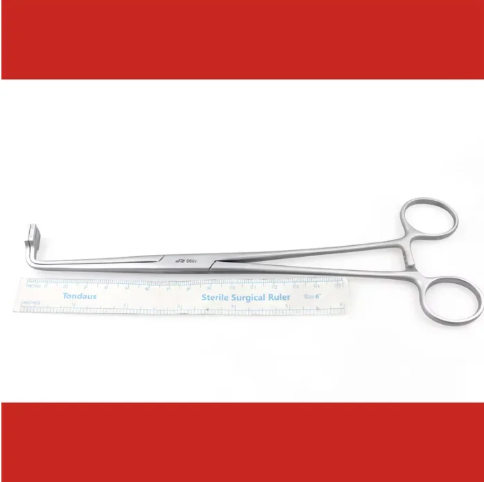 HUATRAU Mitral Valve Clamp 22cm Right Angle Bend Thoracic Cardiovascular Surgical Forceps for Heart Valve Repair