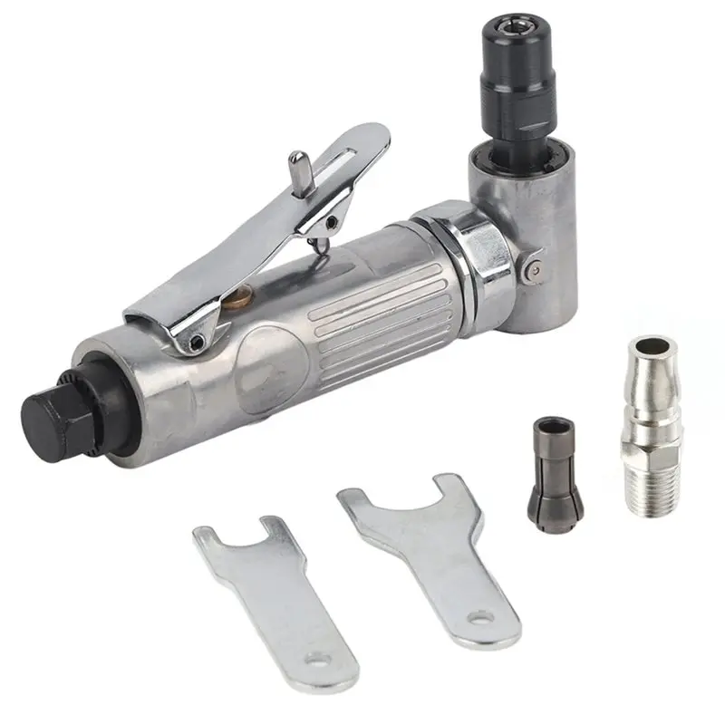 B08B-1/4'' Air Angle Die Grinder Kit 90 Degree Pneumatic Grinding Polisher For Home DIY Projects