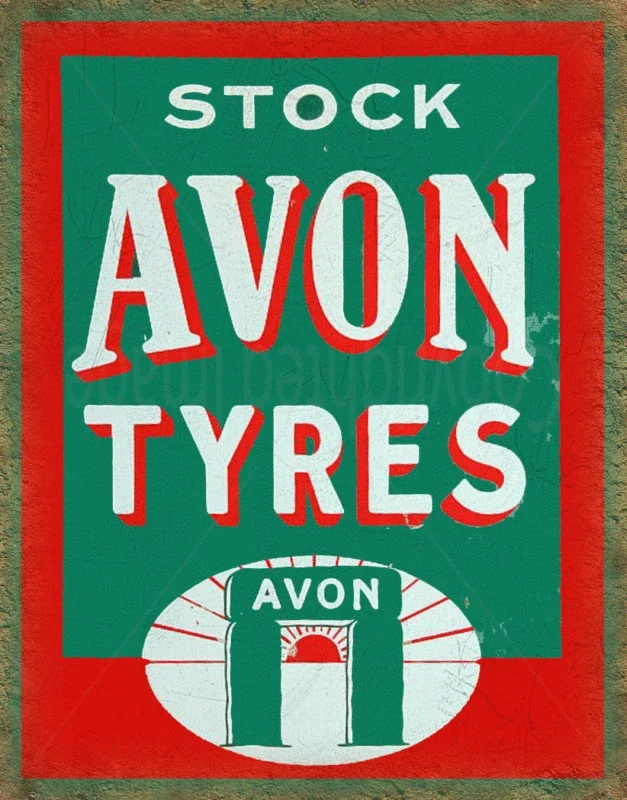 AVON TYRES-Placa de pared de METAL para garaje, cartel de hojalata, VINTAGE