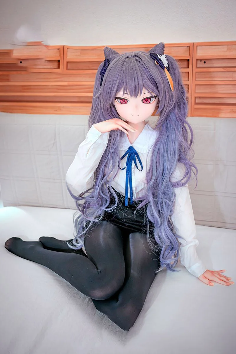 نيني أنيمي -120 سنتيمتر الأرجواني الشعر الطويل BJD دمية/انفصال رئيس/فستان دمية/أنيمي ياباني يده تحصيل سلسلة