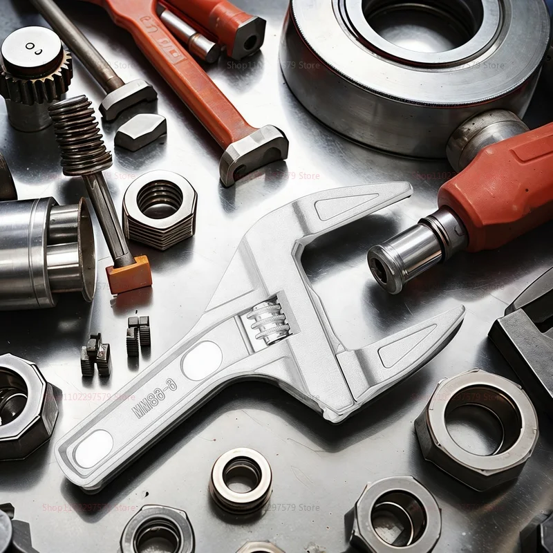 Adjustable Aluminum Alloy Wrench Strong Clamping Large Open End Multifunctional Spanner Home Repair Maintenance Tools