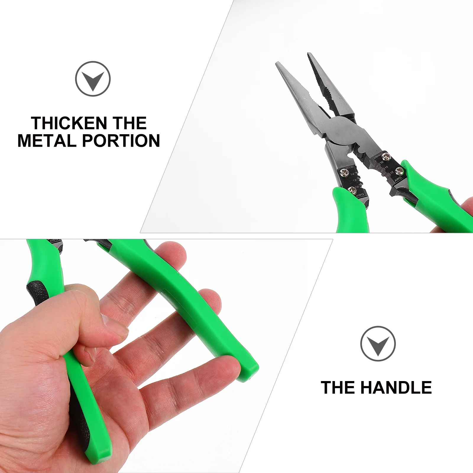 

Point-Nosed Pliers Electrician Repair Hand Multifunctional Wire Stripper Cutter Durable Induction Hardened Compact Sharp-Nose