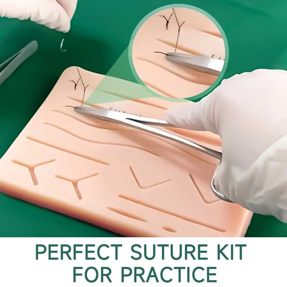 

Medical Skin Suture Surgical Training Kit Pad Dental Oral/Gum Suture Training Module Silicone Periodontitis Suture Wound Model
