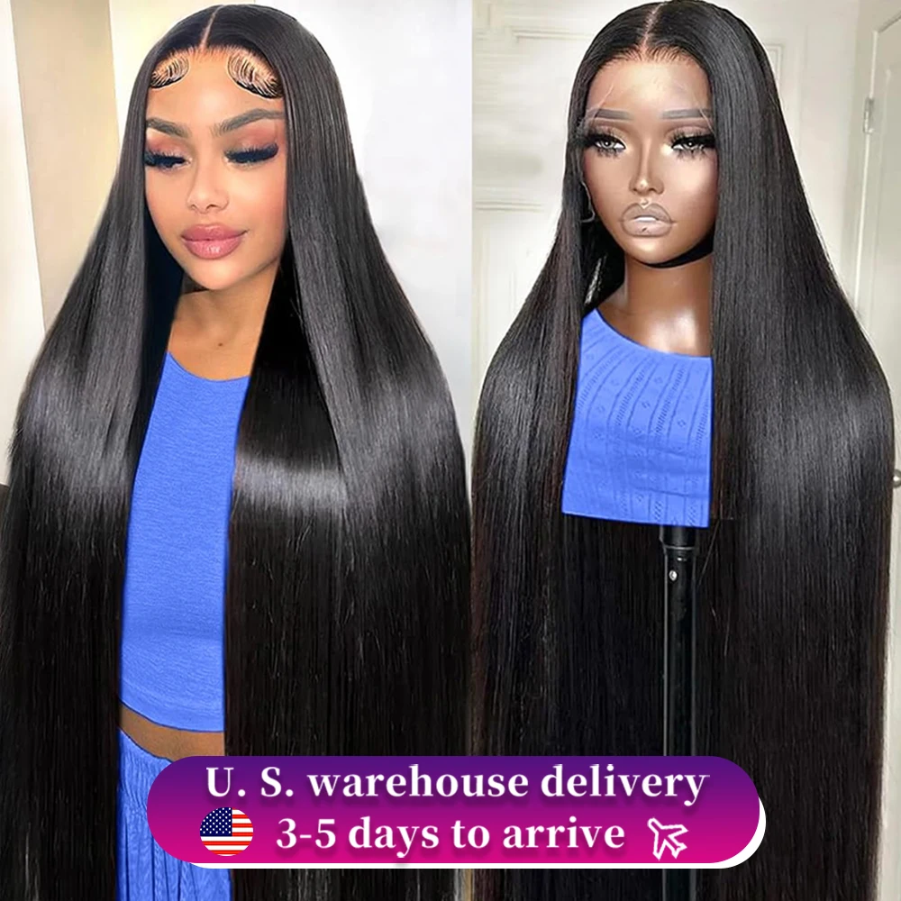 200 Density 30 40 Inch Bone Straight 13x6 Hd Lace Front Human Hair Wigs Brazilian Pre Plucked 13x4 Hd Lace Frontal Wig For Women