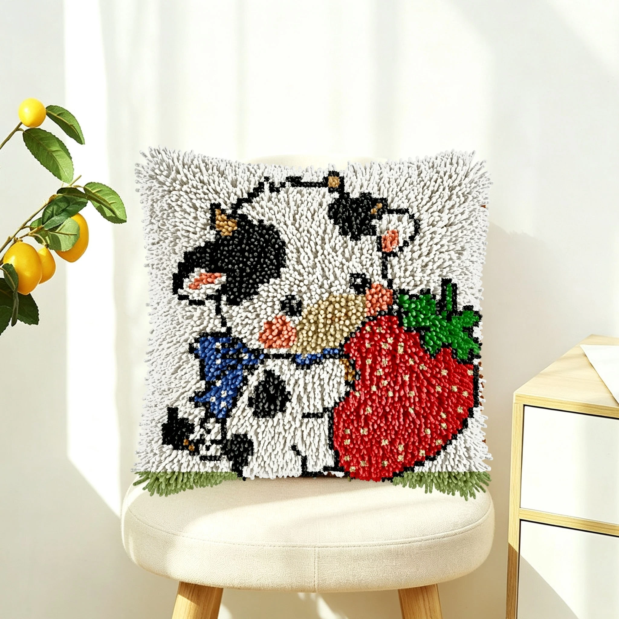1Set Strawberry Cow Knot Pillo - огляд і ціна Sewing Pin Cushion