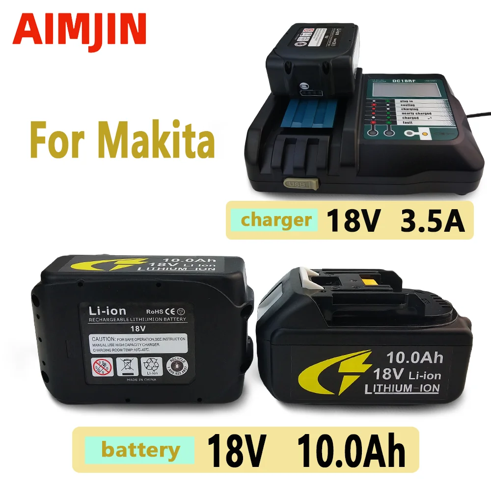 

For Makita 10Ah for Makita 18V Battery BL1830B BL1850B BL1850 BL1840 BL1860 BL1815 Replacement Lithium Battery