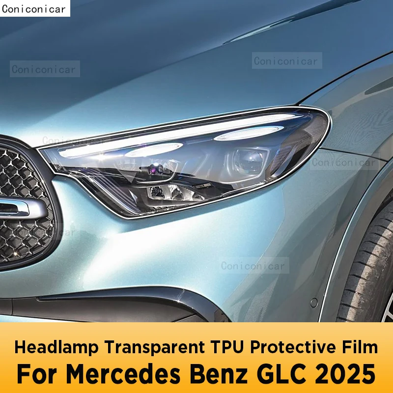 

For Mercedes Benz GLC 2025 Car Exterior Headlight Anti-scratch Front Lamp Transparent Protective Film Accessories
