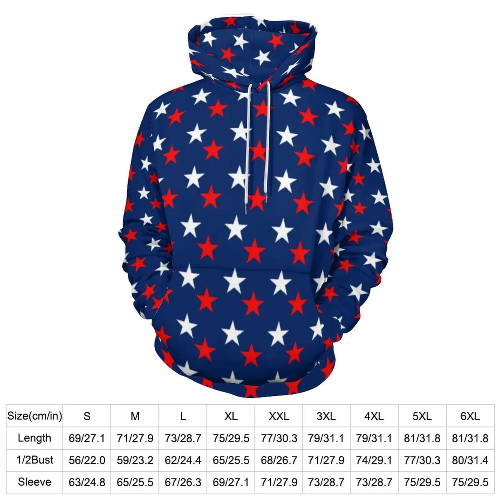 USA Flag Hoodies American Star Patriotic Street Fashion Casual Hoodie Long-Sleeve Cute Design Hooded Sweatshirts Big Size 5XL