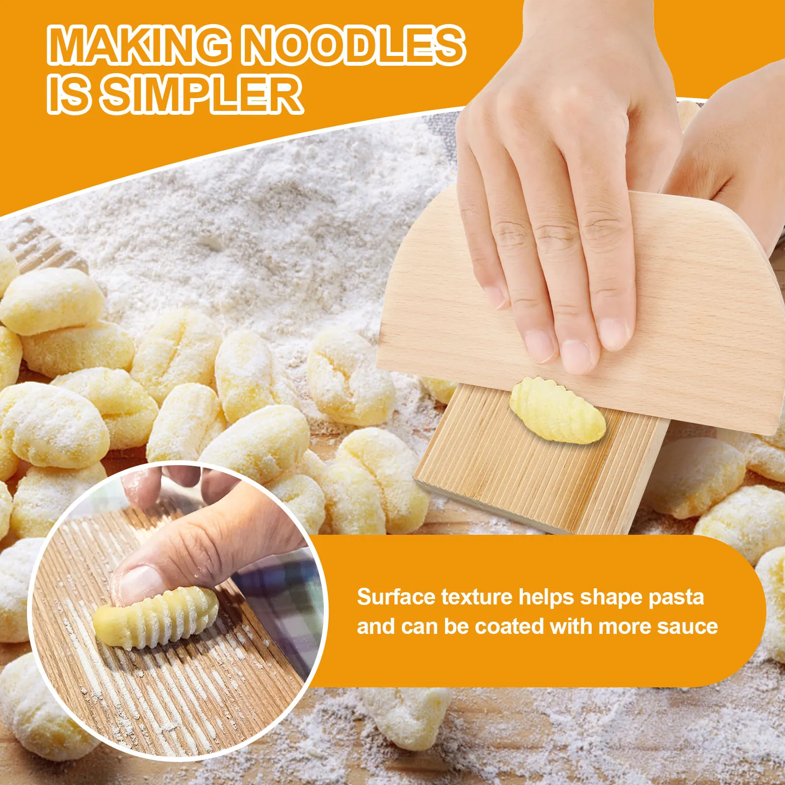 3Pcs Wooden Gnocchi Boards With Ridged Texture Reusable Cavatelli Pasta Boards Multipurpose Gnocchi Rolling Boards for Pasta