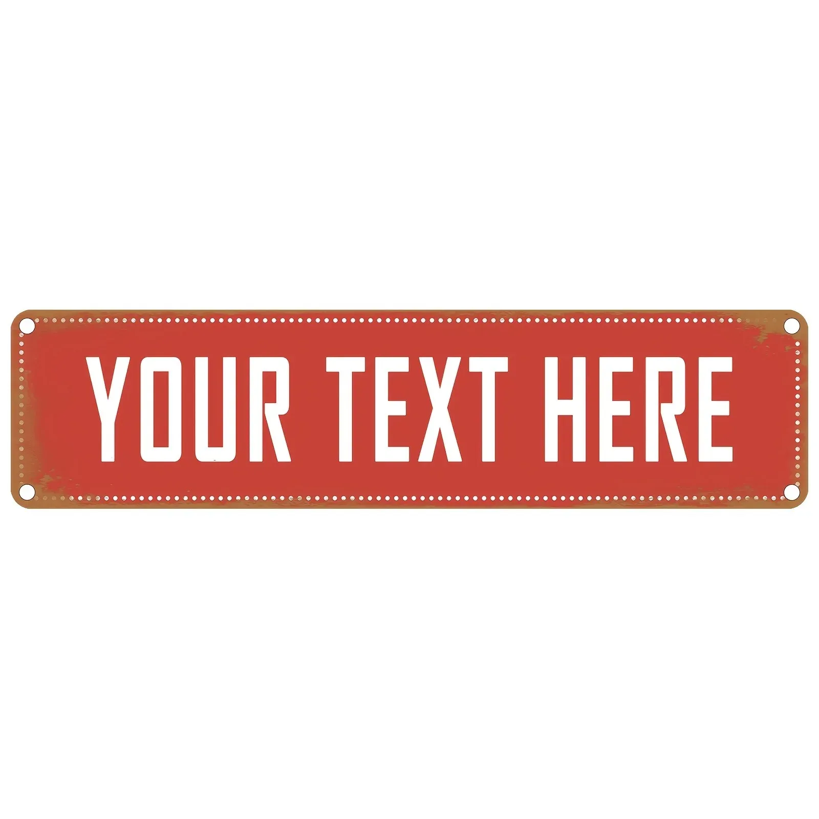 1pc [2D Flat] Vintage Rusty Red Rivet Aluminum Sign 40x10cm Custom Text For Backyard Villa Man Cave Wall Art Only For Decoration