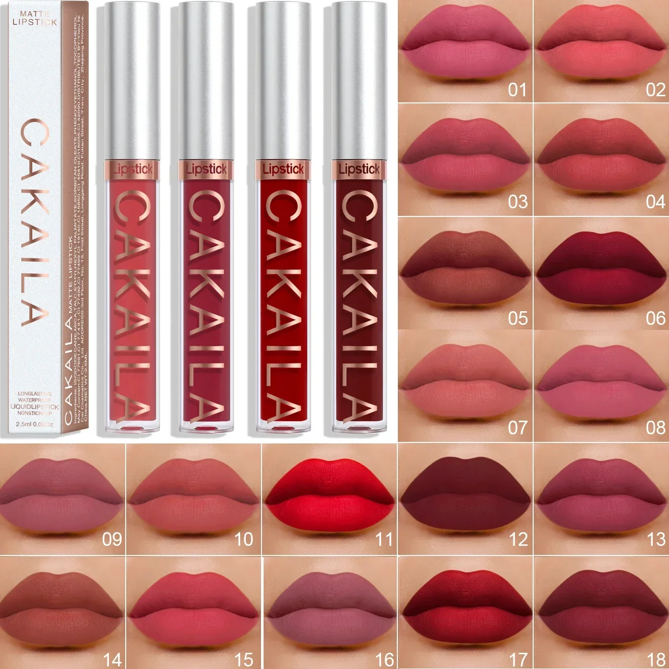 Heallor 18 Colors Matte Lipgloss Liquid Lipstick Makeup Lip Color Batom Long Lasting Sexy Red Pink Nude Lip Gloss Bulk