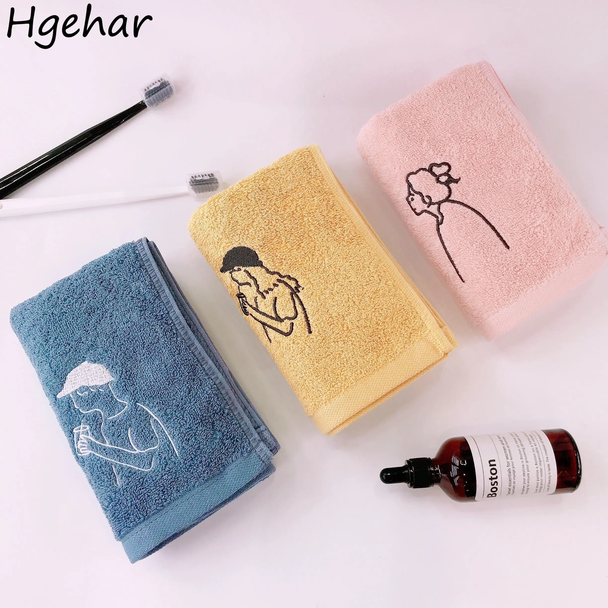 

Face Towels Fashion Adults Couple Wedding Gift Towel Embroidery Skin-friendly Tender Durable High Water Absorption Quick Dry