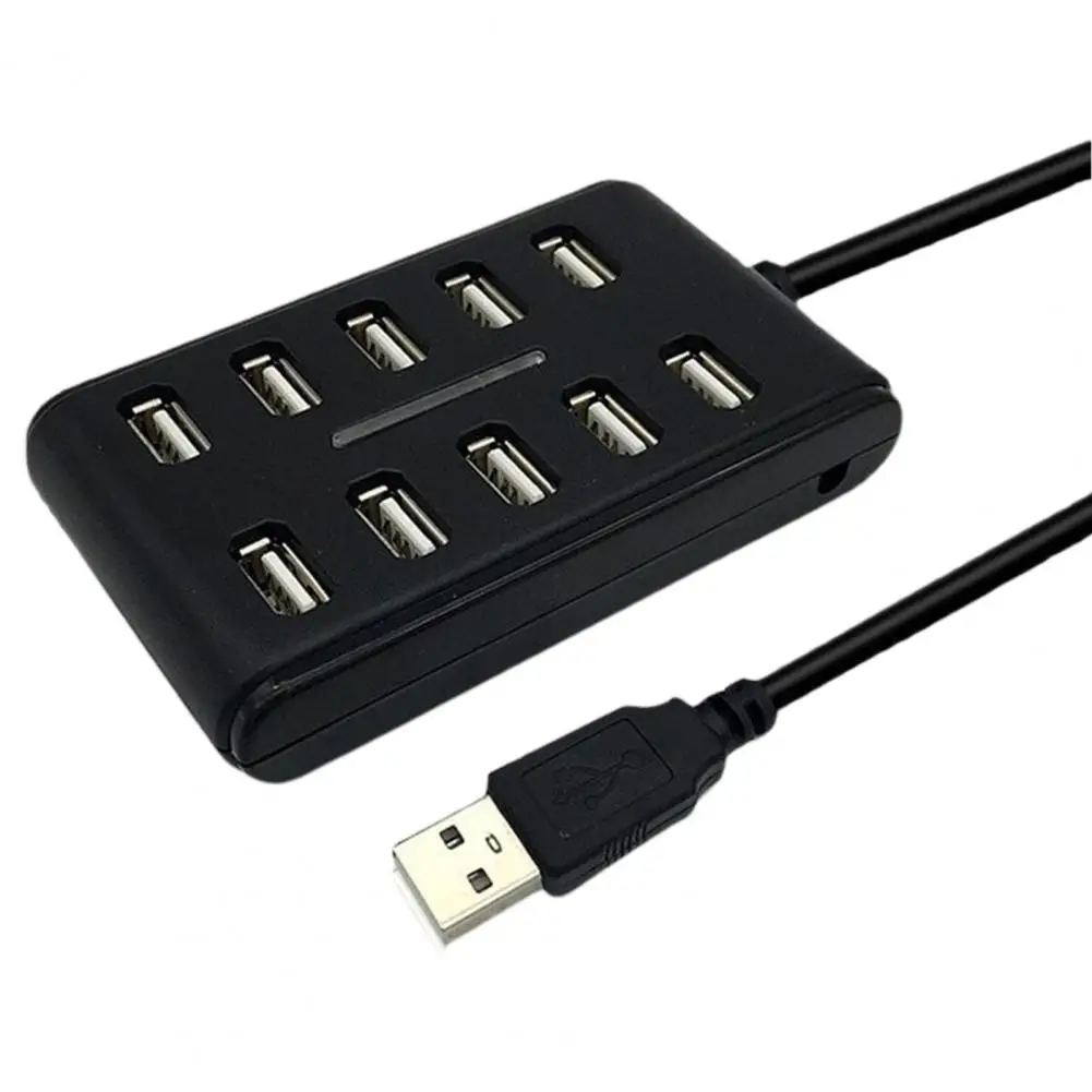 Doca de expansão transmissão de alta velocidade multifuncional 10 em 1 hub de cabo divisor portátil USB 2.0 com interruptor para escritório