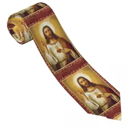 Sacred Heart Of Jesus Tie Catholic Business Neck Ties Classic Casual Neck Tie For Men Custom Collar Tie Necktie Birthday Gift