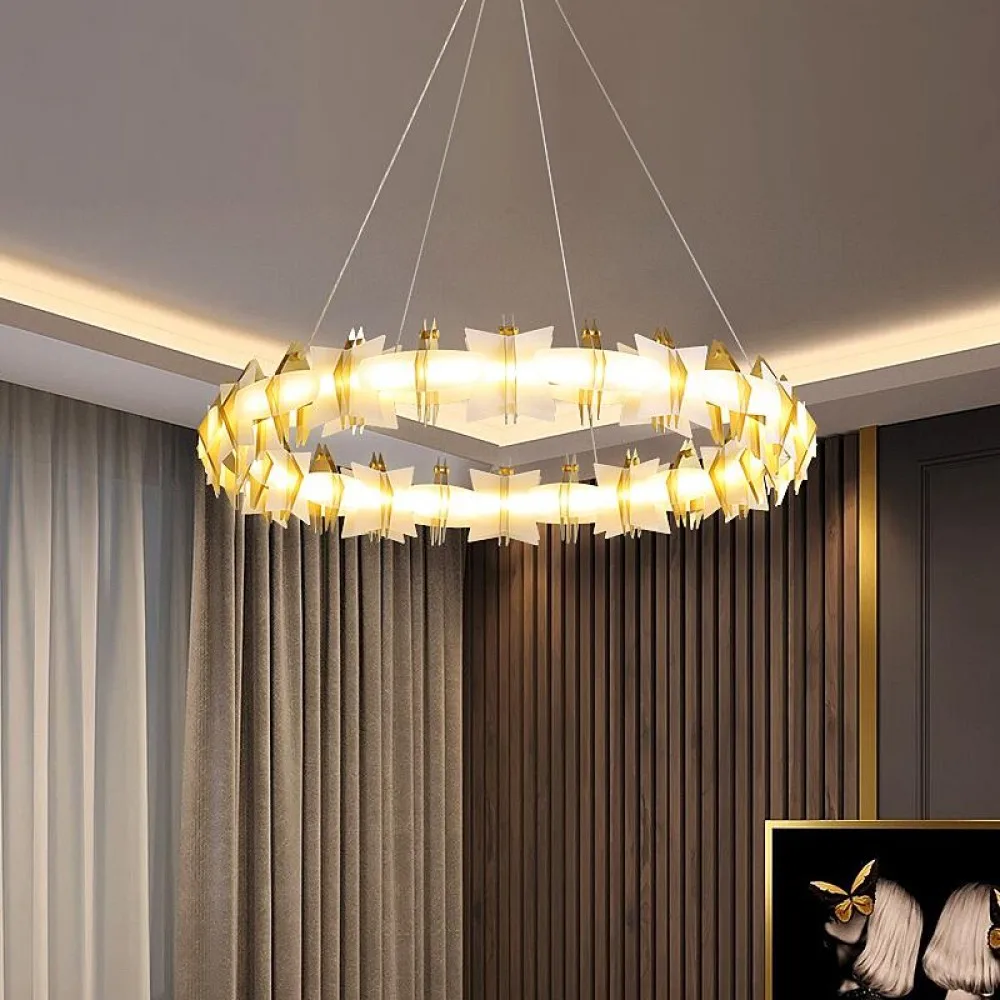 Klassische Hotel Wohnzimmer Schlafzimmer Moderne Luxus Oval Ring Kronleuchter Lampe Innenbeleuchtung Dekoration