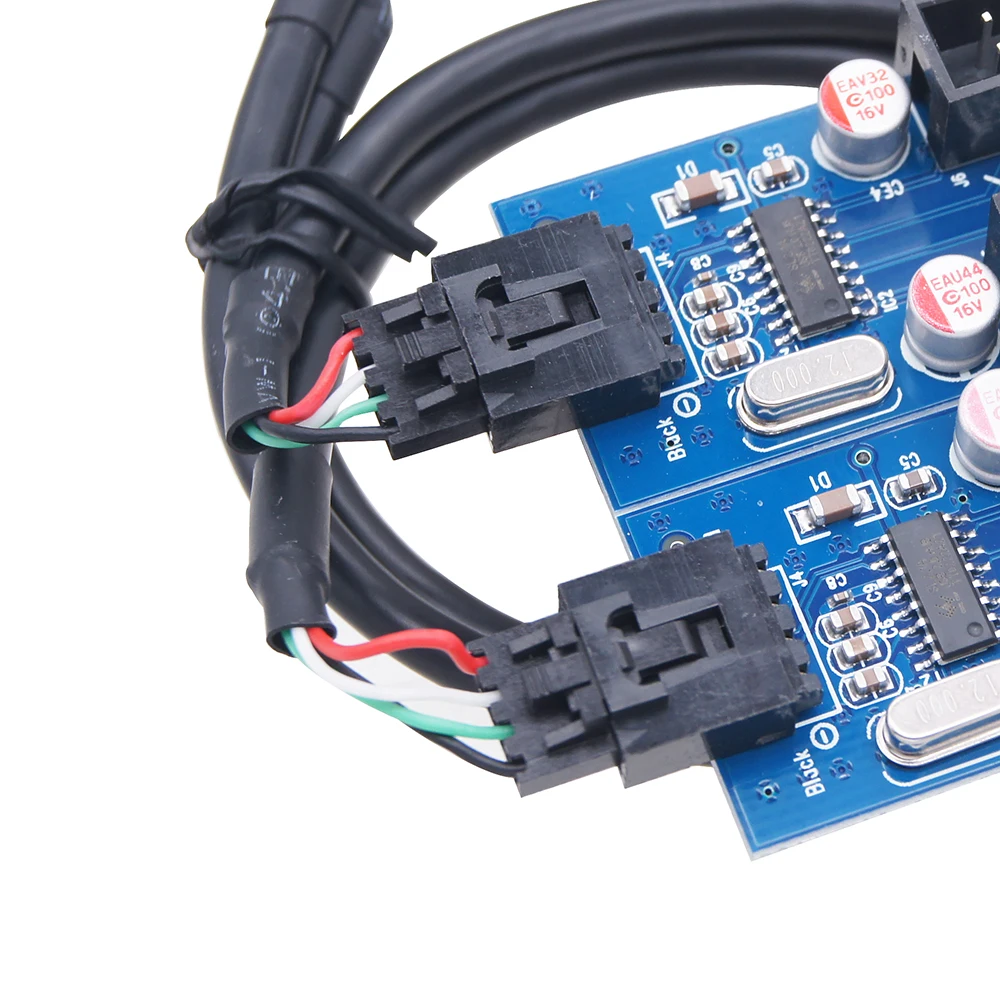 9Pin USB Header Cable Splitter Male 1 to 2/4 Female Extension Cable Desktop 9Pin USB HUB USB2.0 9Pin Connector Adapter Converter