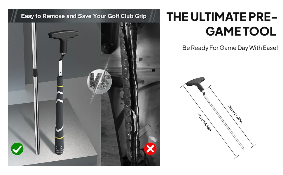 

Golf Grip Removal Tool Golf Grip Remover Saver 11" Lightweight Fathers Day Gifts Portable Golf Club Grip Tool for Sports Golfer
