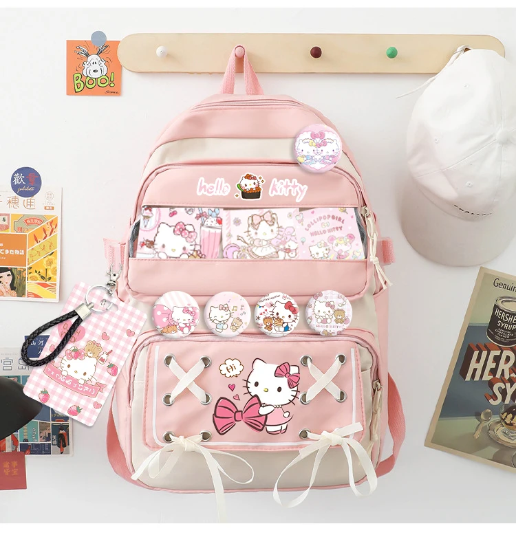 Sanrio Kuromi Hello Kitty Backpack Cinnamoroll My Melody Anime Backpack Student Computer Large Capacity SchoolBag Cute Girl