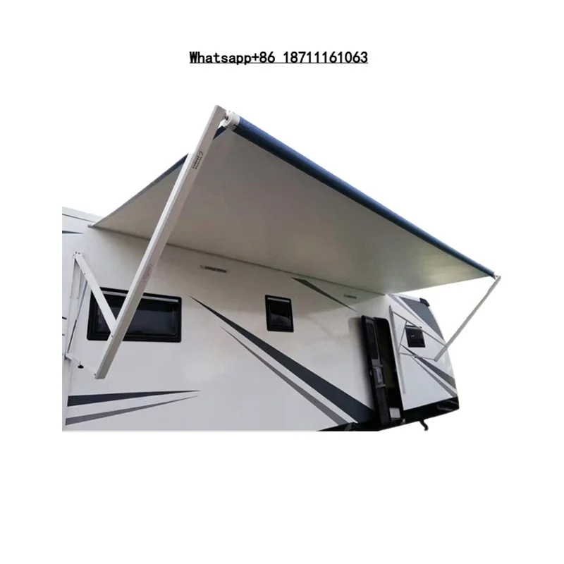 Manual & Automatic Control System Aluminum Alloy Folding Awning with PU Coated Sail for RV Caravan Motorhome Camper