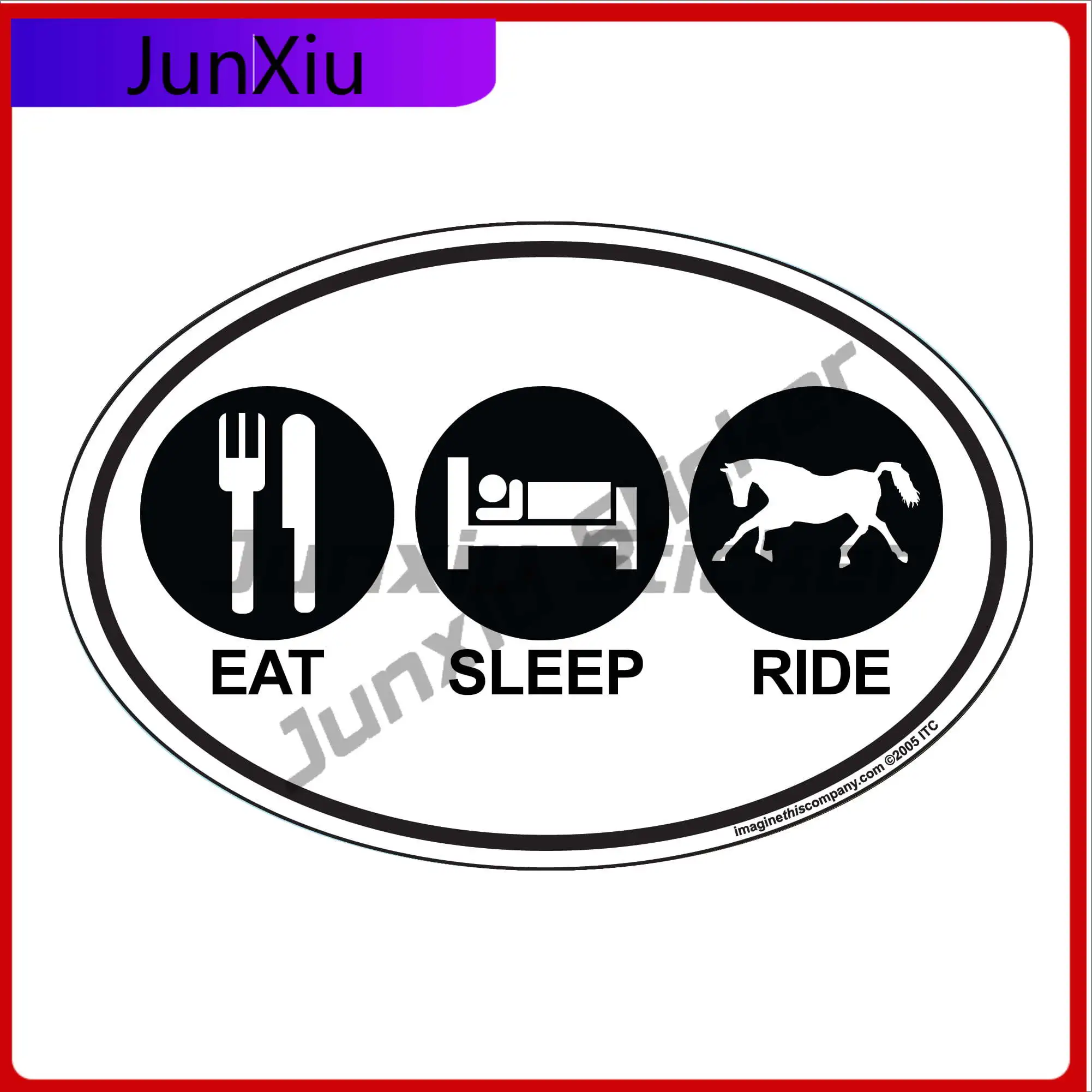 

Eat Sleep Ride Oval Cool Car Laptop Camper Van Boat Waterproof Boat Decal Accessory Unique Retro Retro Unique Unique Retro