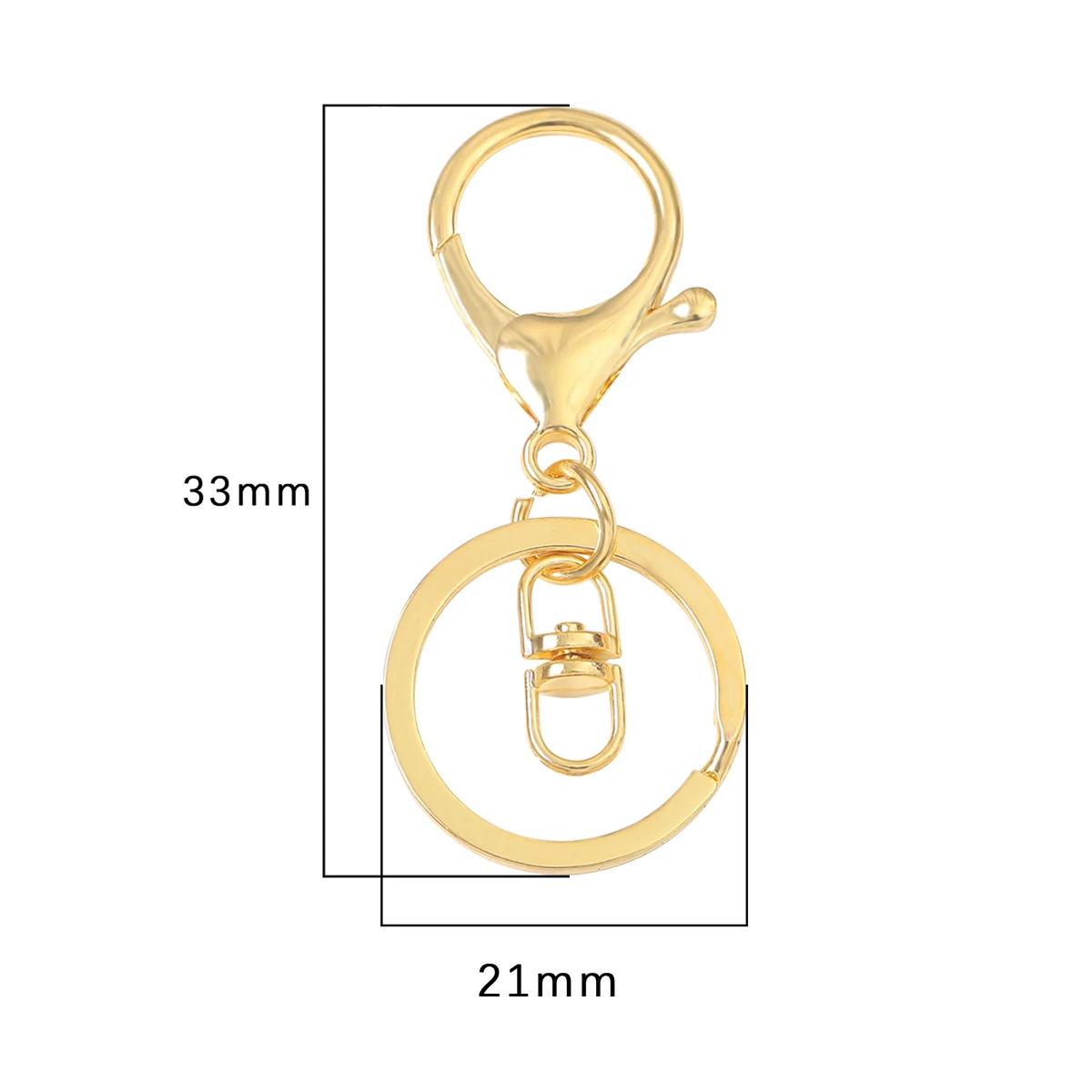 

5PCS 21x33mm Metal Keychain Split Rings Keyfob Charm Key rings Lobster Clasp For Keychain Pendants DIY Jewelry Making Accessorie