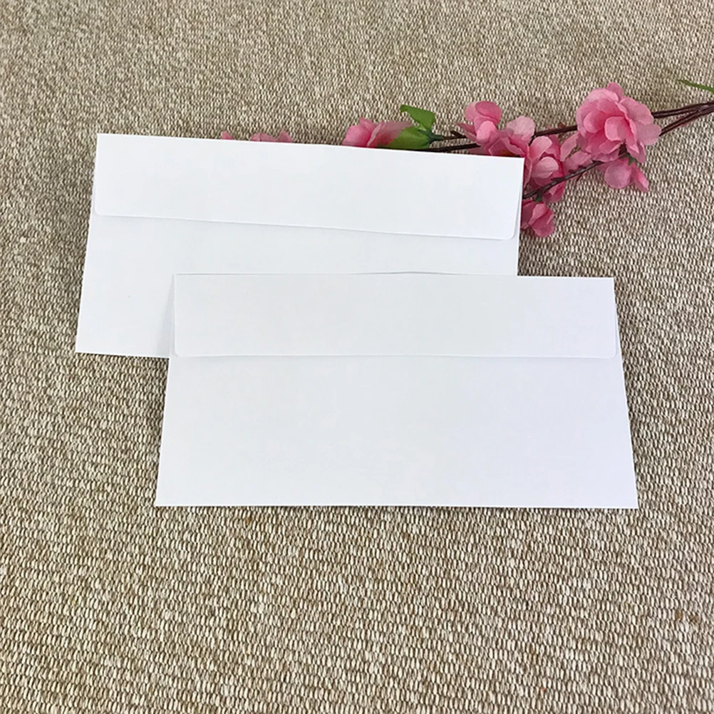 

100 Pcs Pure White Envelope Business Commercial Envelopes Invitation Mini Booklet