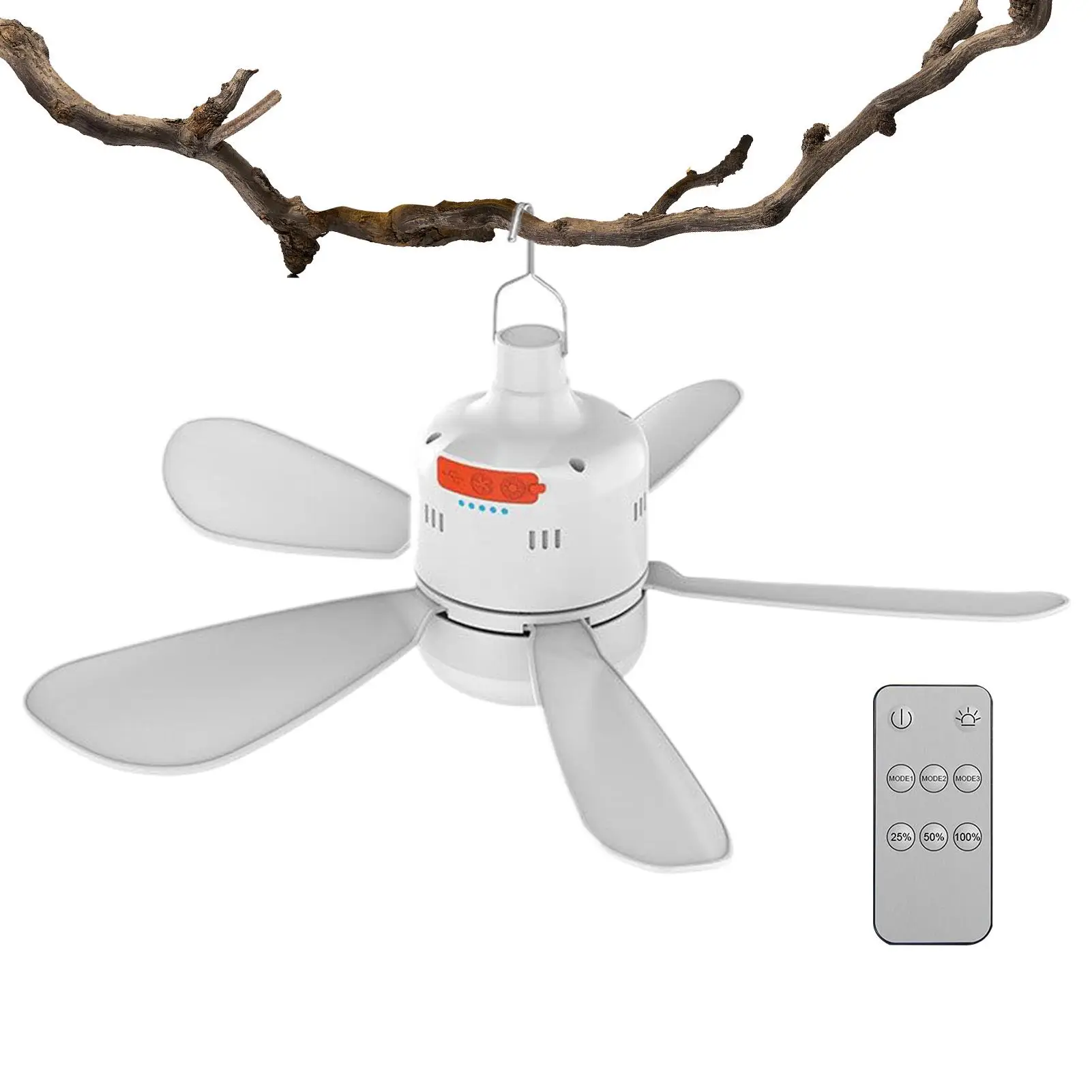 

Tent Ceiling Fan Portable Outdoor Ceiling Fan with Light and Remote Camping Tent Hanging Fan Light Adjustable Speed Cooling Tool