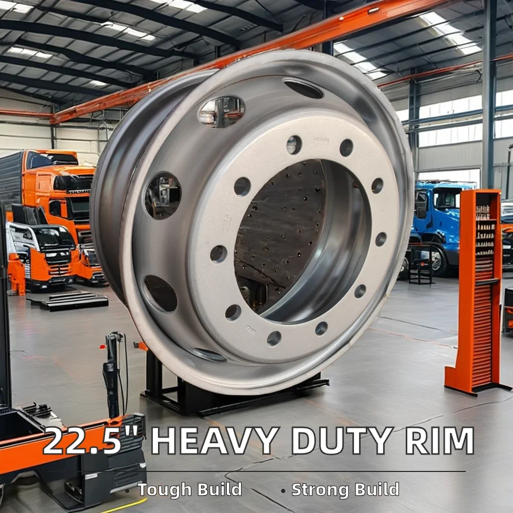 22.5-Inch Heavy      Truck Loader Wheeled Farm Equipment with Silver Finish New Condition Steel Rings