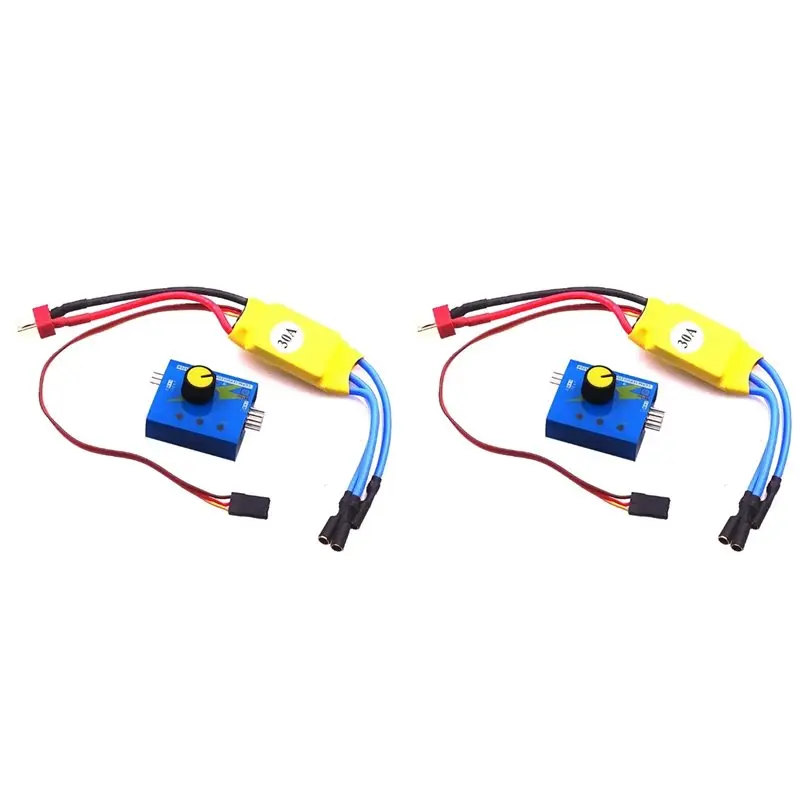 2X DC 12V 30A Brushless Motor Speed Controller With ESC Tester 3 Gear Indicator Steering Gear Tester Set For XXD Drone-A86G