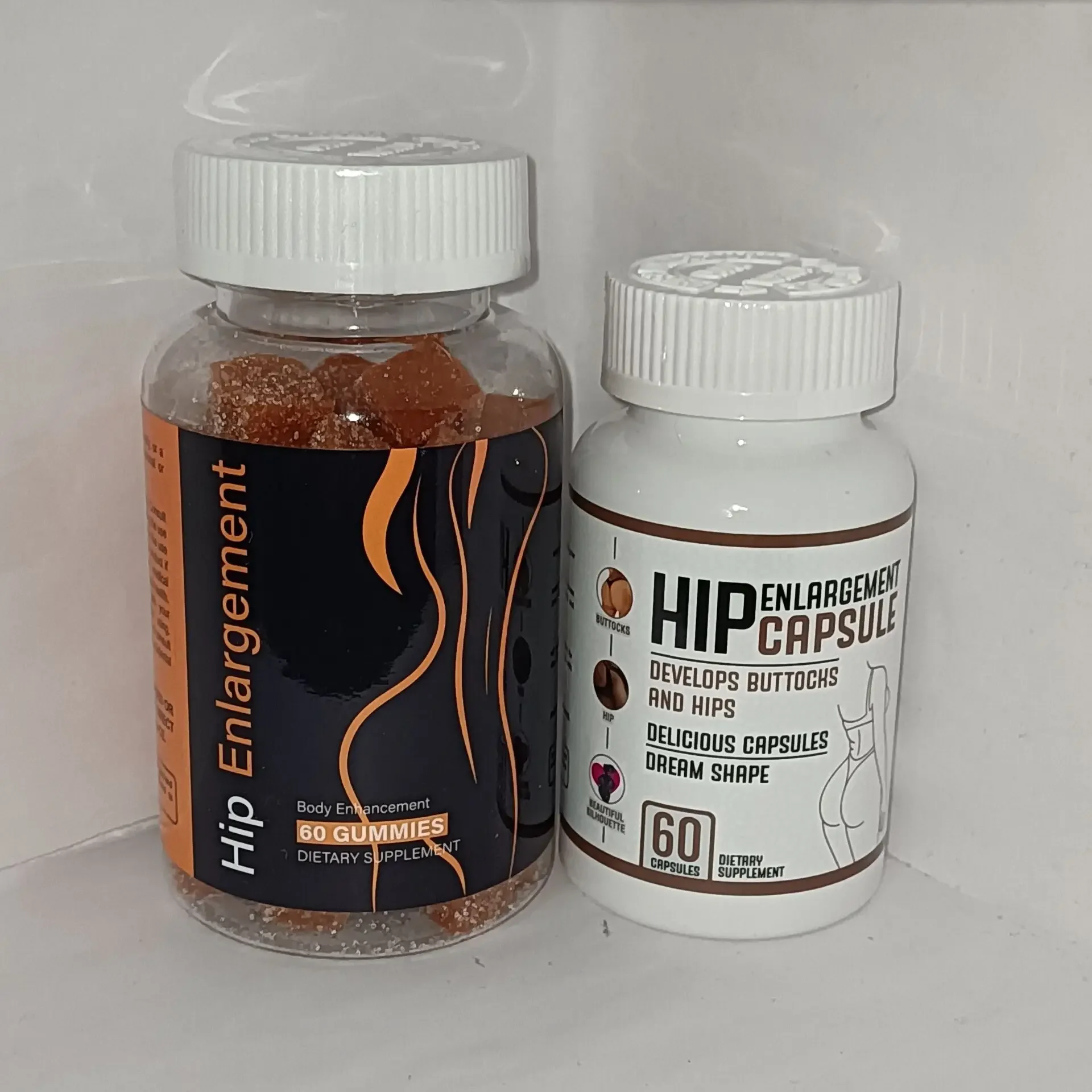 2 bottles of Hip Buttock Enhancement Soft Candy+Hip Enlargement Capsules improve hip line and increase immunity health food