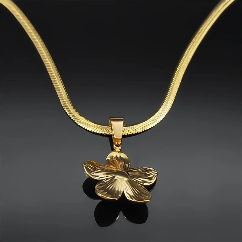 Korean Fashion Rosa Sakura Emaille Blume Perle Halskette Halsband für Frauen Edelstahl Gold Farbe Halsketten Schmuck NZZZ407S04 – Detail 9