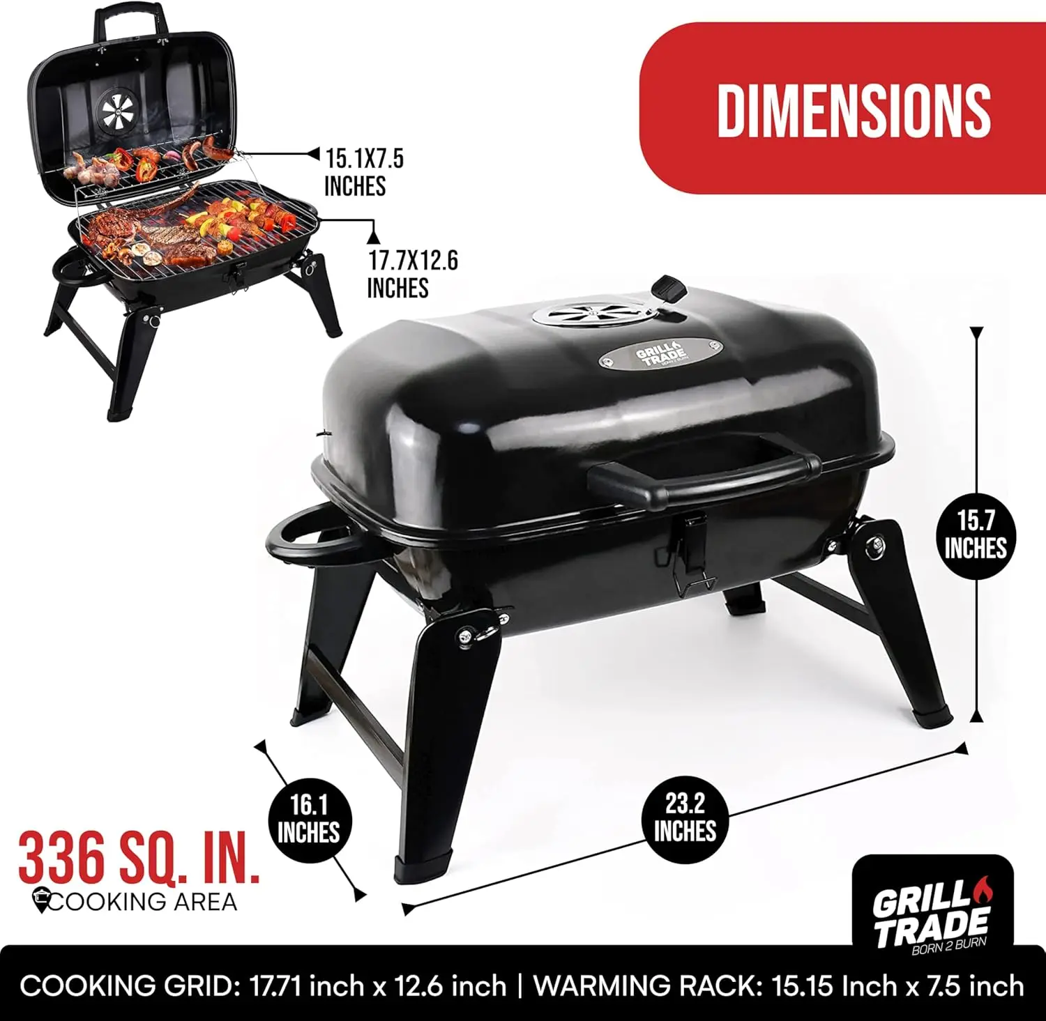 شواية فحم محمولة - شواية شواء صغيرة - شواية فحم صغيرة على الطاولة للتخييم والطهي في الهواء الطلق - كاليفورنيا قابلة للطي