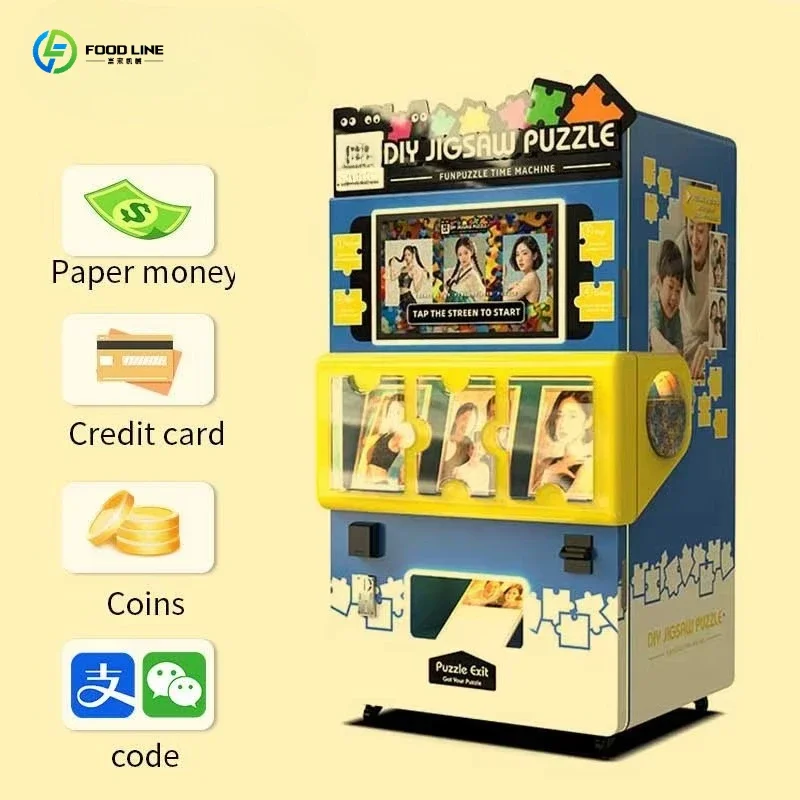 2026 New Jigsaw Vending Machine DIY Puzzle Photo Self-Serve Accepts Bills & Coins for Cafe Customized