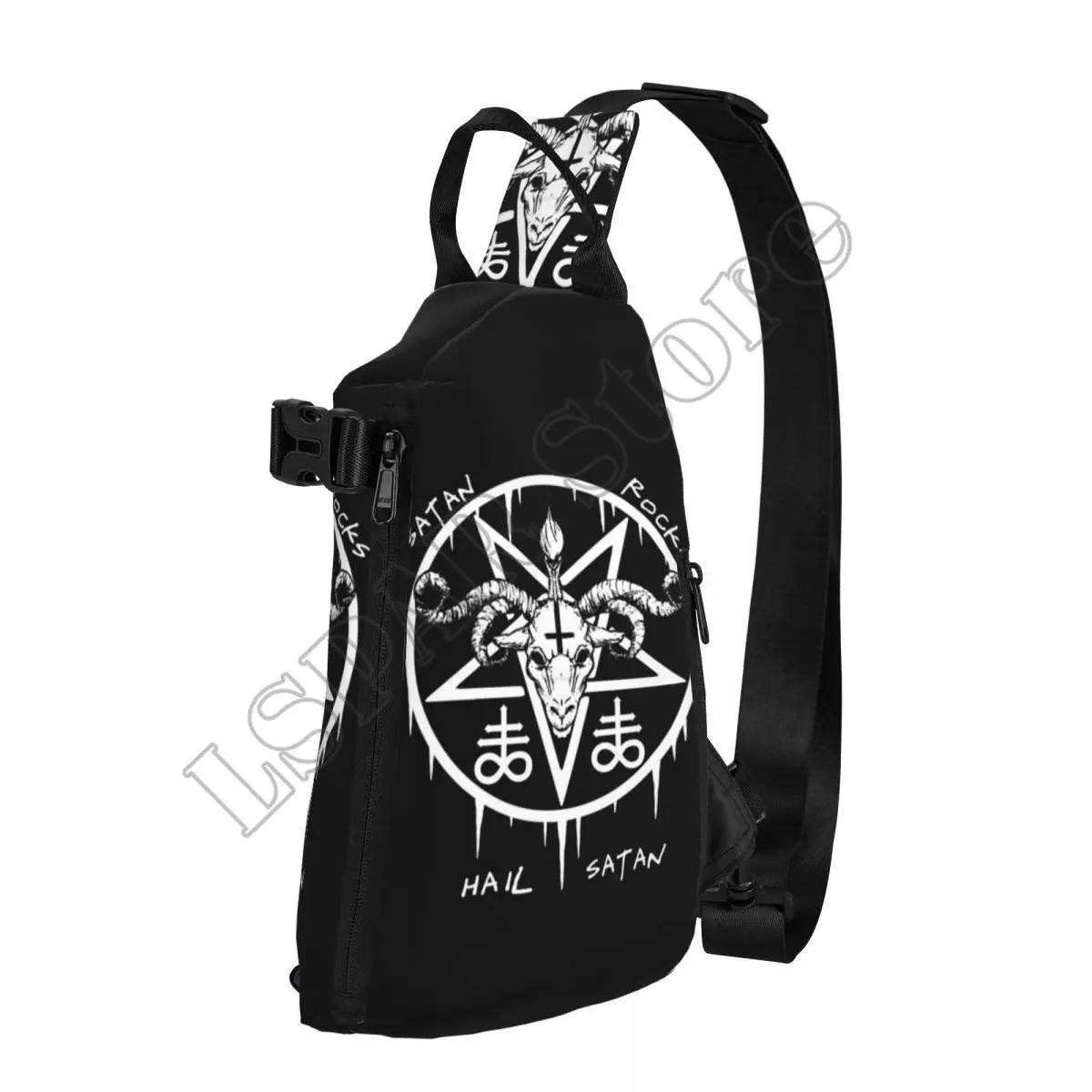 Satanic Occult  Chest Bags Men Satanic Occult Graphic Shoulder Bag Aesthetic School Small Bag Trip Running Sling Bags