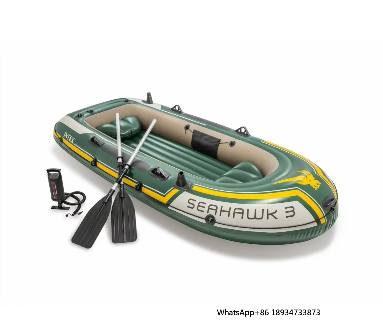 INTEX 68380 Seahawk 3 Juego de barco inflable con remos para 3 personas 295cmX137cmX43cm