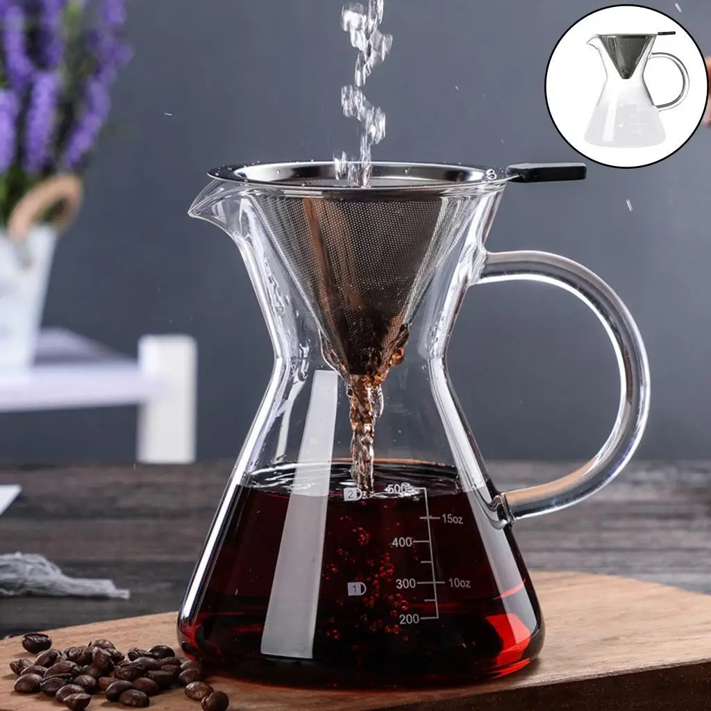 Coffee Dripper Pot Coffee Kettle for Travel Camping 500ml Portable, Coffee Kettle Coffee Maker Pot， Heat-resistant & Portable