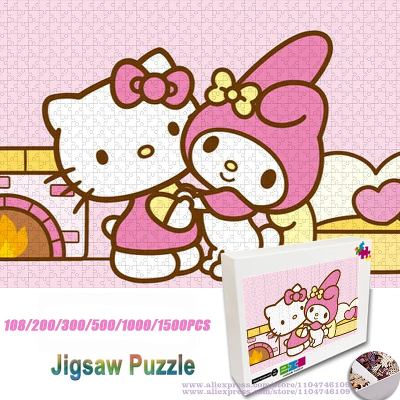 

Sanrio Hello Kitty My Melody Puzzle Jigsaw Cartoon Anime Jigsaw 108/200/300/500/1000/1500Pcs Intelligence Puzzles for Kids