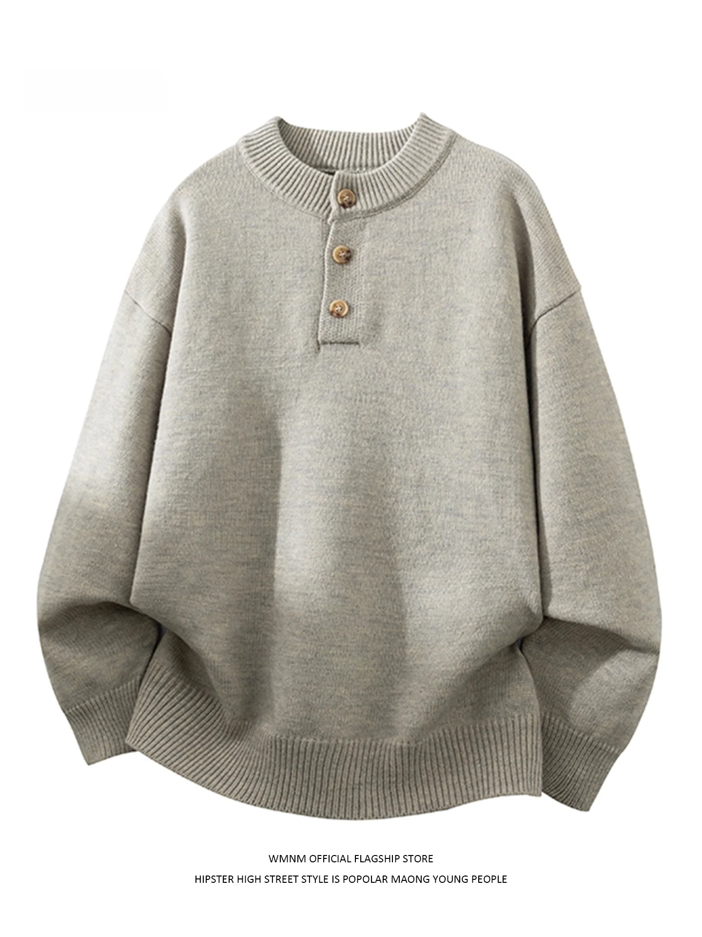 

Thiened Henry Sweater Men's Casual Inner Wear Knitted irt Autumn Winter Leisure Sle Comfortable Polyester Fiber