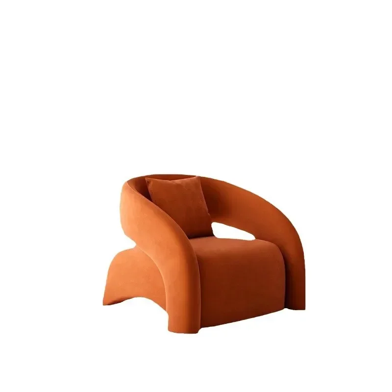 Nordic single lazy sofa light luxury curved household small apartment leisure sofa Internet celebrity wave chair