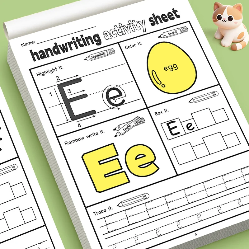 Toddler Alphabet Handwriting Tracing Workbook with Vivid Animal Pictures, Multi-style Letter Practice Pages,classroom Activities